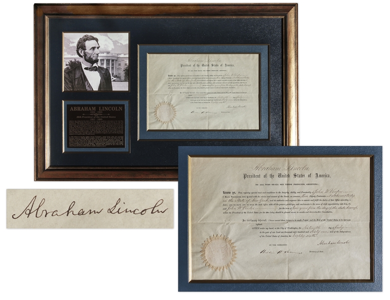 Abraham Lincoln Document Signed as President During the Civil War -- With Full Signature, in Near Fine Condition