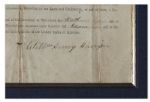 William Henry Harrison Document Signed as Governor of the Indiana Territory in 1811