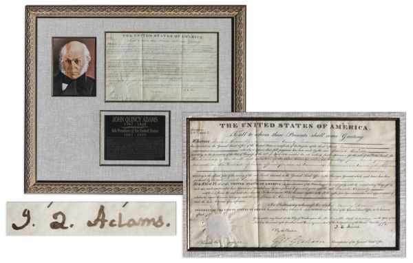 John Quincy Adams Land Grant Signed as President