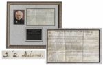 John Quincy Adams Land Grant Signed as President