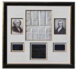 John Adams Document Signed as President in 1801 & Countersigned by John Marshall -- Adams Grants Land to Two Revolutionary War Soldiers With a Large, Bold Signature