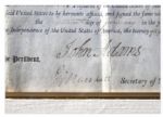 John Adams Document Signed as President in 1801 & Countersigned by John Marshall -- Adams Grants Land to Two Revolutionary War Soldiers With a Large, Bold Signature