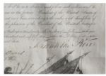 Franklin Pierce Military Appointment Signed as President -- Countersigned by Jefferson Davis