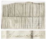 Andrew Jackson Land Grant Signed as President -- Large Document Measures 25 x 16