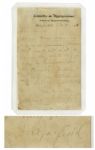 James Garfield Autograph Letter Signed -- ...sit with the committee while they go over the Estimates for the Executive proper. I think we shall need you for a little while...