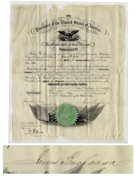 James Buchanan Naval Appointment Signed as President