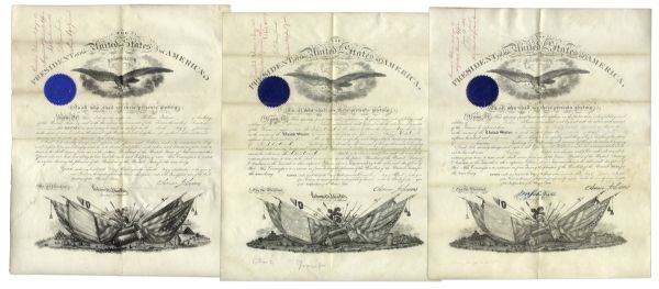 Andrew Johnson Lot of 3 Military Appointments with Stamped Signatures