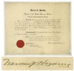 Warren G. Harding Document Signed as President
