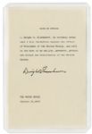 Dwight D. Eisenhower Signed Souvenir Presidential Oath of Office -- ...I, Dwight D. Eisenhower, do solemnly swear...