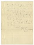 William T. Sherman Letter Signed -- On Getting Into West Point -- ''...I have endorsed over a dozen will endorse more without even the most distant hope of our succeeding...''