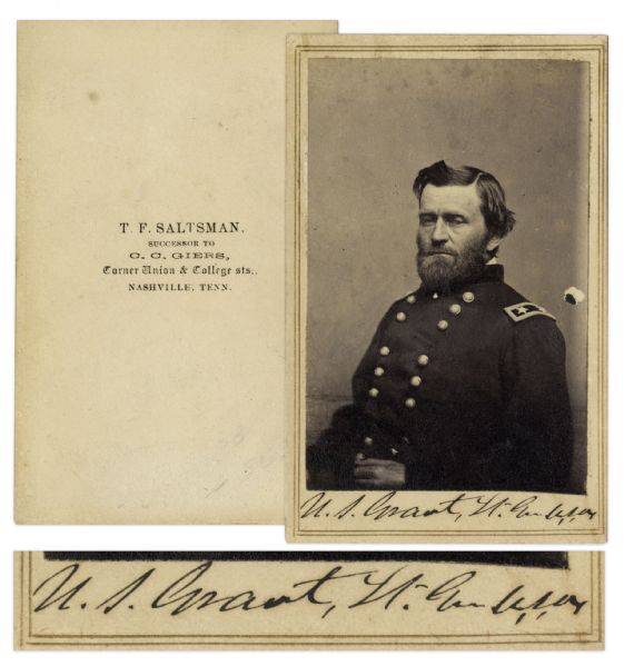 Ulysses S. Grant Signed CDV Signed as Lieutenant-General of the Union Army