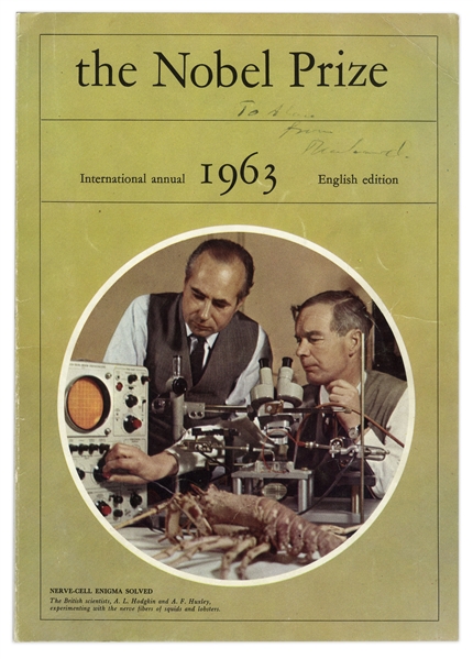 Nobel Prize Awarded to Physiologist Alan Lloyd Hodgkin in 1963 -- Won for His Revolutionary Research on the Central Nervous System