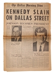 Historic The Dallas Morning News From Morning After JFK Assassination Stunned the World -- Headlines Include Johnson Becomes President and Pro-Communist Charged With Act