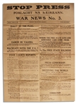 Irish Civil War Broadside Issued by the IRA -- Eamon de Valera Tells the Irish to Rally to the Flag and It is War