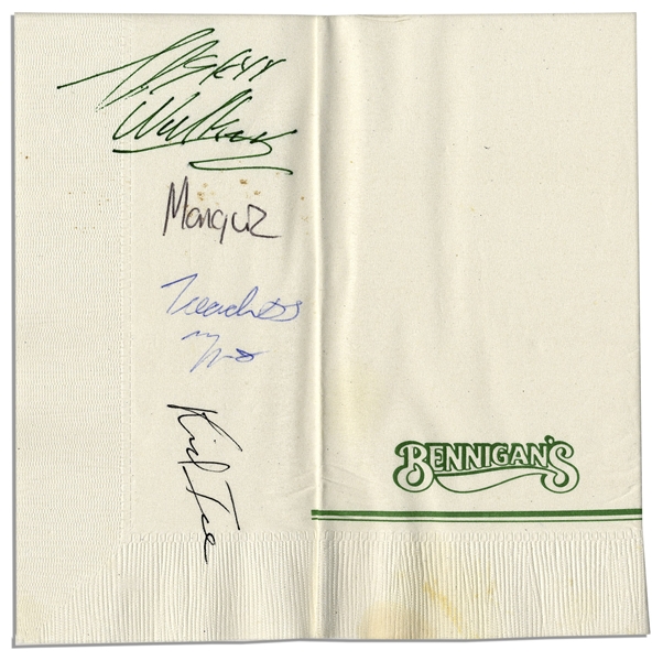 ''2 Live Crew'' Signed Napkin Including Deceased Kid Ice