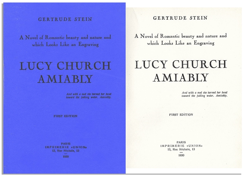 Gertrude Steins Lucy Church Amiably First Edition -- Scarce Book by the Author Who Coined the Term Lost Generation