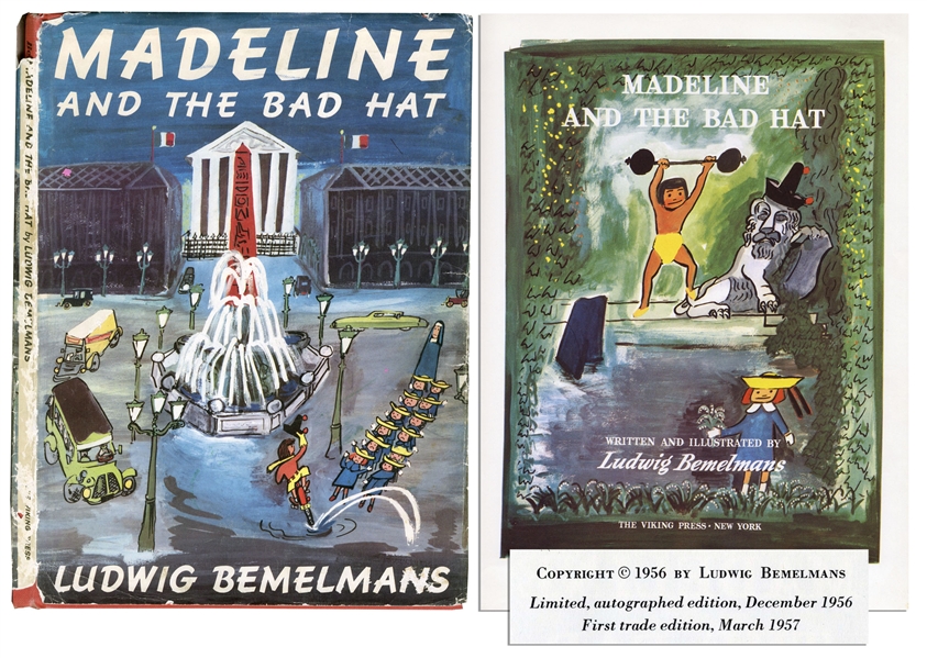Ludwig Bemelmans Madeline and the Bad Hat -- First Edition With Dust Jacket