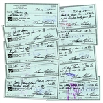 Lot of 10 Personal Checks Signed by Baseball HOFer Harmon Killebrew