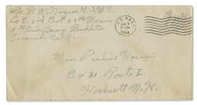 Rene Gagnon WWII Autograph Letter Signed -- ''...Hollywood isn't so nice in Wartime...When it comes to courage baby, the Marines haven't anything on you...''