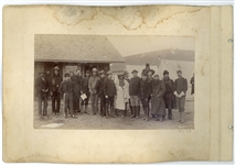 Two Original Sioux Photographs From 1891 -- One Photograph Shows Bureal of the Dead at the BattleField of Wounded Knee -- Other Photo Shows Lakota Sioux With Buffalo Bill Cody