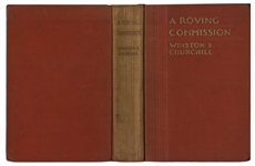 Winston Churchill Signed First U.S. Edition of ''A Roving Commission, My Early Life''