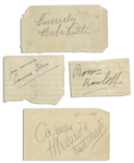 Large Signature by Babe Ruth -- Plus 30+ Baseball & Entertainment Autographs Including Edmund Gwenn, Boris Karloff, Carmen Miranda