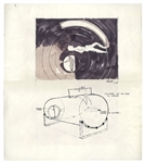 Early Concept Art for Alien, Done in 1977 -- Measures 17 x 19, From the Collection of Alien Executive Peter Beale