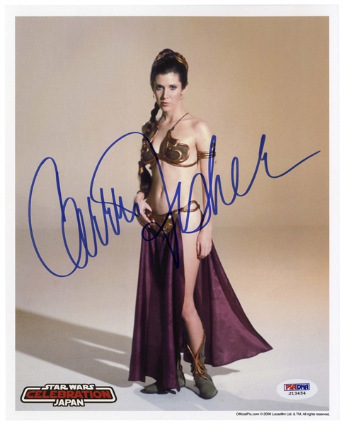 Carrie Fisher Signed 8 x 10 Photo as Princess Leia in Star Wars -- Near Fine