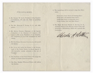 Chester A. Arthur Signed Program as President -- For the Unveiling of the Statue of George Washington on Wall Street