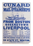 Beautiful Cunard Lines Broadside From 1877 -- Advertising Passenger Ships to Accommodate the Immigrant Explosion From Europe to the United States in the Late 19th Century