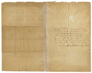 John Hancock Signed Military Appointment -- Countersigned by John Avery, Jr. & Henry Dearborn