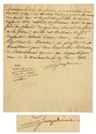 Josephine Bonaparte Letter Signed -- The Widow Josephine Writes a Letter of Recommendation for Another Widow