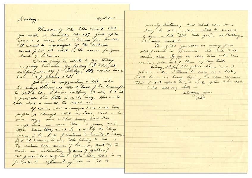 Dwight Eisenhower WWII Autograph Letter Signed to Mamie -- ...Of course weve changed. How could two people go through what we have...and still believe they could be exactly as they were...