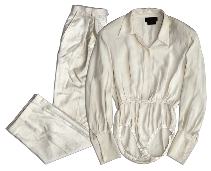 Barbra Streisands Silk Body Suit & Wool Trousers