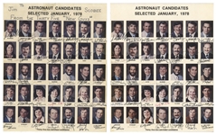 Lot of 8 Signed Photos Given by Dick Scobee to His Family -- Including Two Signed Photos of the 35 Astronaut Candidates Selected in January, 1978