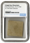 Fabric Swatch From the Wright Flyer, Flown at Kitty Hawk During the First Flight on 17 December 1903 -- Encapsulated by CAG