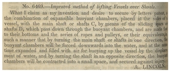 Abraham Lincoln Autograph Endorsement Signed as President -- Housed in a Patent Office Report From 1849 Featuring Abraham Lincoln's Patent -- Lincoln Is the Only U.S. President to Hold a Patent