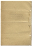 Rare Document Signed by the Founder of the Republic of Turkey and Its First President, Mustafa Kemal Ataturk