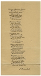 Sabine Baring-Gould Autograph Lyrics Signed to His Iconic Hymn, ''Onward, Christian Soldiers''