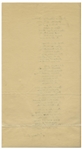 Sabine Baring-Gould Autograph Lyrics Signed to His Iconic Hymn, ''Onward, Christian Soldiers''