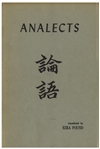 Ezra Pound Signed Copy of His Translation for ''Confucian Analects'' -- Pound Inscribes the Copy to Poet Thomas Cole -- With University Archives COA