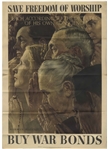 Norman Rockwell's Original 1943 ''Four Freedoms'' Poster Set -- Each Measures 20'' x 28''