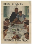 Norman Rockwell's Original 1943 ''Four Freedoms'' Poster Set -- Each Measures 20'' x 28''