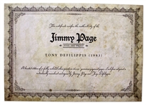 Jimmy Page Signed Limited Edition 16'' x 20'' Photo -- Holding His Double-Necked Guitar in Concert