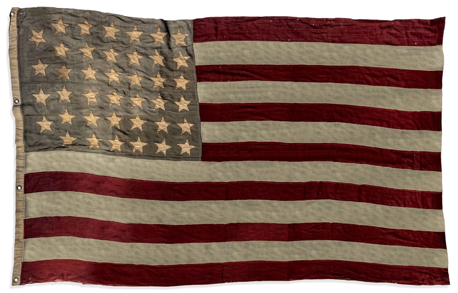 Large 40-Star Flag From 1889, Signifying North and South Dakota as States -- Flag Measures Nearly 10 x 6