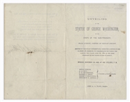 Chester A. Arthur Signed Program as President -- For the Unveiling of the Statue of George Washington on Wall Street