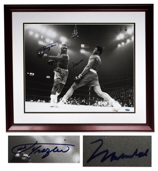 Muhammad Ali & Joe Frazier Signed 20 x 16 Photo From the Fight of the Century -- With Steiner COA