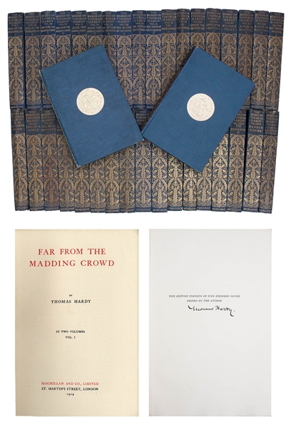 Thomas Hardy Signed Limited Edition of His Works -- 37 Volume Mellstock Edition, Rare in Original Cloth