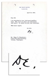 Dwight D. Eisenhower Letter Signed as President -- ...I am astounded at your clairvoyant qualifications...Or maybe you just read columnists...