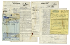 Mary Astor Collection of Carbon Documents Signed -- Including Two Motion Picture & Television Hospital Admittance Forms